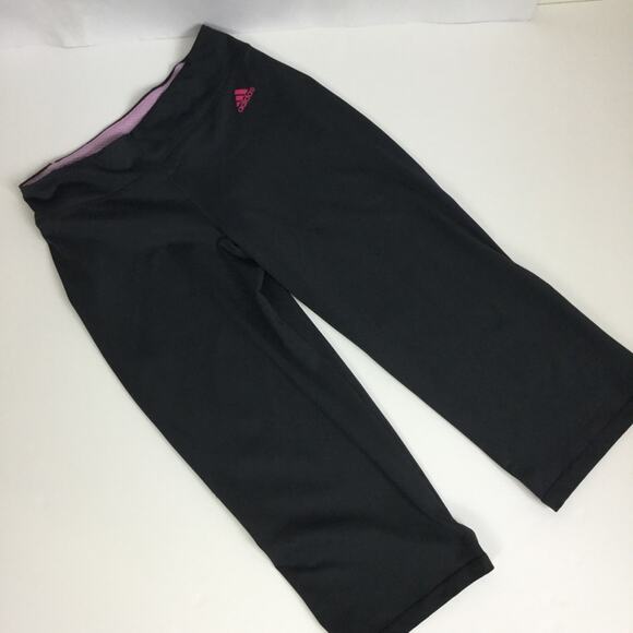 🚨SALE🚨 Adidas 3/4 Pants Charcoal and Lavender Capri 3/$10 4/$12 5/$15 - Picture 2 of 8